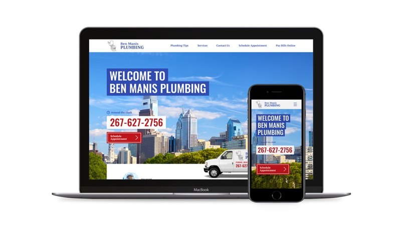 Web design of Ben Manis Plumbing adapted for other devices