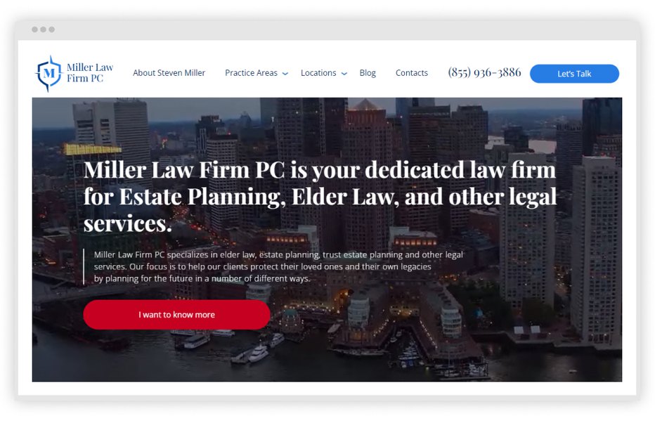 Home page image of professional legal assistance website